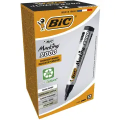 Set of 12 Bic Marking 2000 Marker - Round Tip - Black - ECOlutions
