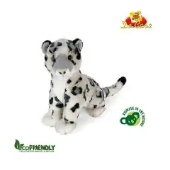 Peluche Leopardo delle Nevi Seduto 30cm. Eco-Friendly