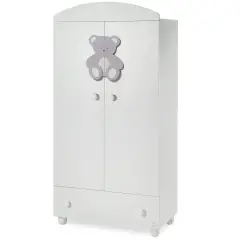 PLUSH CLOSET 2 DOORS WHITE WITH GRAY DECORATION