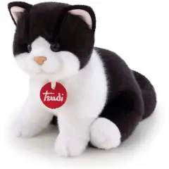 Plush Cat Brad Black and White Size S