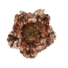 Peonia con Clip Rame Lucido – Diametro 16 cm (1 Pezzo)