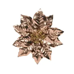 Poinsettia con Clip Rame Lucido – Diametro 24 cm