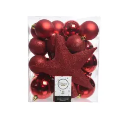 Box 33 Spheres Diameter 8 cm. Christmas Red