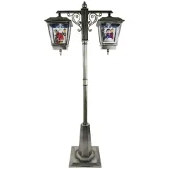 Double Snowing Lantern Black Silver Led Adapter Included