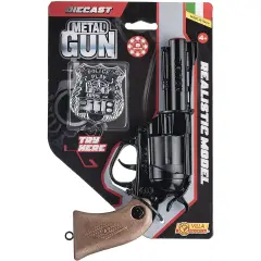 Pistola Triton Black Metal Gun - Revolver Giocattolo in Metallo dal Design Realistico