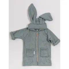 Sponge Bathrobe 0-2 Years with Zip Leadgrey