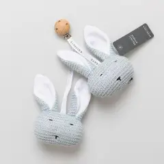 Bunnies with Wooden Knitted Clips