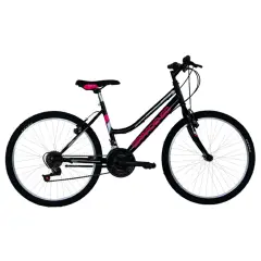Girardengo Women's 24" MTB Bicycle 18 Velocity - Black/Fuxia
