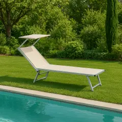 Lettino Prendisole da Giardino Freak Ecrù – Comfort e Relax All’Aperto