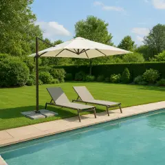 Senso Umbrella 3x3 Turtledove with Ecru Canvas
