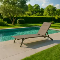 Lettino Prendisole Cleopas con Ruote Tortora