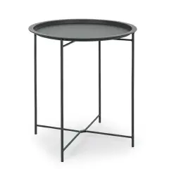 Wissant Anthracite Side Table With Tray Ø46