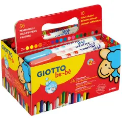 Giotto Bebè Supermarkers - Schoolpack 36 Markers in 18 Colors