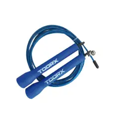 Corda da Salto Veloce TOORX in Acciaio – Manopole Ergonomiche Azzurre