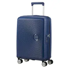 American Tourister Trolley Hand Luggage Soundbox Spinner 55/20 Tsa Exp 4 Wheels Midnight Navy