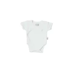 Bamboo Half Sleeve Bodysuit 6-9 Months White