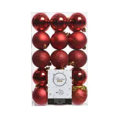 Box 30 Sfere di Natale - Diametro 6 cm - Rosso