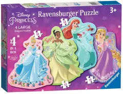 Puzzle Shaped 4 in a Box Disney Princess