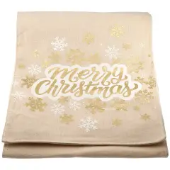 Christmas Tablecloth, Table Runner Gold 183x35.5cm.