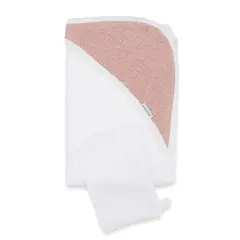 Hooded Towel with Glove Honey Nudepink