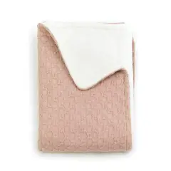 Crib Blanket 100x75 Honey in Organic Bamboo with Plush Sponge Nudepink