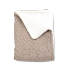 140X100 HONEY CRIB BLANKET, ORGANIC BAMBOO WITH PLUSH TERRY SAND