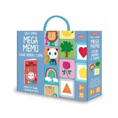 Mega Memo – Colori, Numeri e Forme | Libro + 60 Tessere Memory