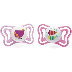 SOOTHER PHYSIO LIGHT GIRL 16-36M SIL 2PCS