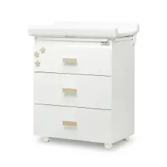 Aladino Bagnetto Bianco con Applicazioni Avana – Baby Bath Sicuro e Pratico