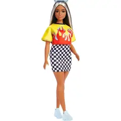 Barbie Fashionistas Plaid Skirt and Patterned Top Hbv13