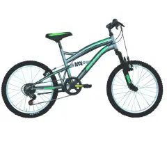 Boy's 20" Full Suspension Bicycle Grey/Green
