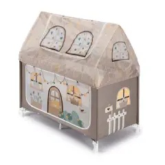 Letto Campeggio Daily Dolci Sogni Beige con Casetta – Lettino Portatile per Bambini