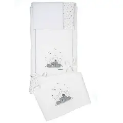 Completo Piumone 3 Pezzi Sfilabile Bianco Grigio – Collezione Dolcestella Foppapedretti