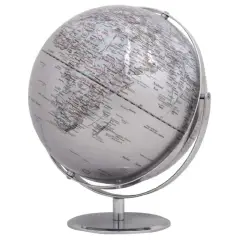 Mappamondo Juri Silver – Diametro 30 cm / Altezza 36 cm – Argento