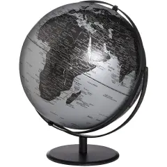 Mappamondo Juri Saturn Silver – Diametro 30 cm / Altezza 36 cm – Argento Opaco