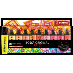 Stabilo Boss Arty Wallet Warm – Set da 10 Evidenziatori Colori Caldi
