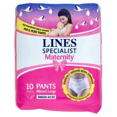 LINES Specialist Maternity – Mutande Assorbenti Post Parto, Taglia L, 10 Pezzi