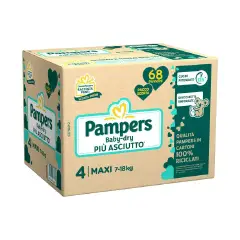 Pannolini Pampers Baby-Dry Pacco Scorta - Taglia 4 (7-18 Kg) - 68 Pezzi