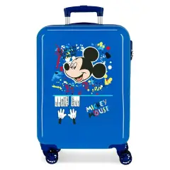 Valigia Disney Mickey Colour Mayhem Blu - Trolley da Cabina 55 cm, 4 Ruote