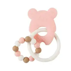 Pink and White Silicone Rattle