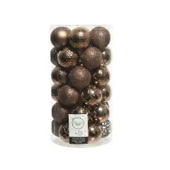 Box 37 Sfere di Natale - Diametro 6 cm - Walnut