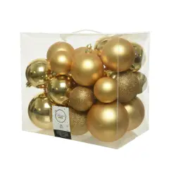 Box 26 Spheres Diameter 6/8/10cm. Light Gold
