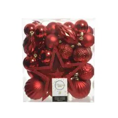 Box 50 Sfere di Natale - Diametro 8 cm - Christmas Red