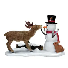 Snack Time Figurine - Reindeer and Snowman