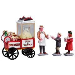 Popcorn Vendor Figurine Set of 4 Pieces