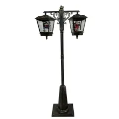 Double Snowing Lantern Black/Gold Led Adapter Included