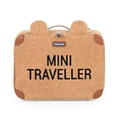 Valigia Bimbi Mini Traveller in Camoscio Teddy Brown