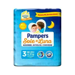 Pampers Sun and Moon Diapers - Size 3 - 4-9 Kg - 20 Pieces