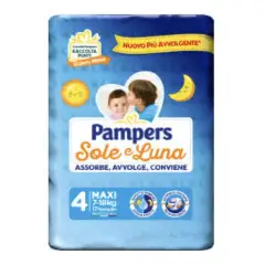 Pannolini Pampers Sole e Luna - Taglia 4 - 7-18 Kg - 18 Pezzi