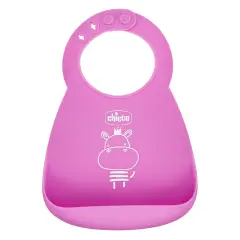 Silicone Bib With Pink Pocket